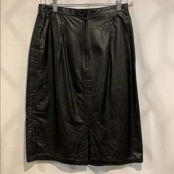 80’s Vintage Genuine Leather Skirt - Picture 2 of 8